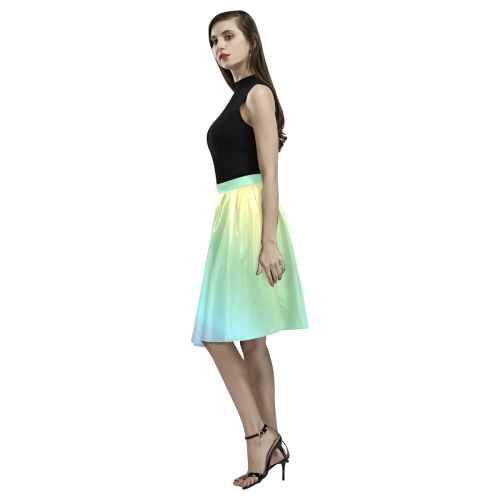 Pastel Rainbow Melete Pleated Midi Skirt (Model D15)