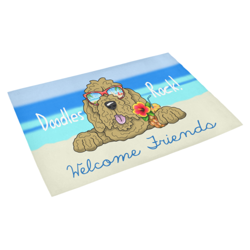 Doodle Beach-tan Azalea Doormat 30" x 18" (Sponge Material)
