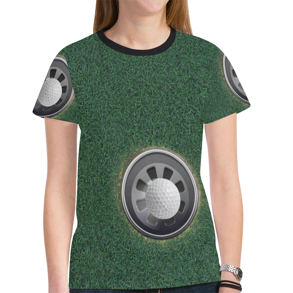Hole in One Golf Cup and Ball New All Over Print T-shirt for Women (Model T45)
