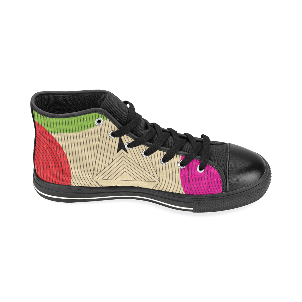 Aztec Ancient Tribal High Top Canvas Shoes for Kid (Model 017)