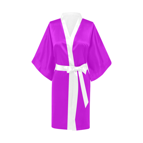 Lush Liatris  Flowers Violet Solid Color Kimono Robe