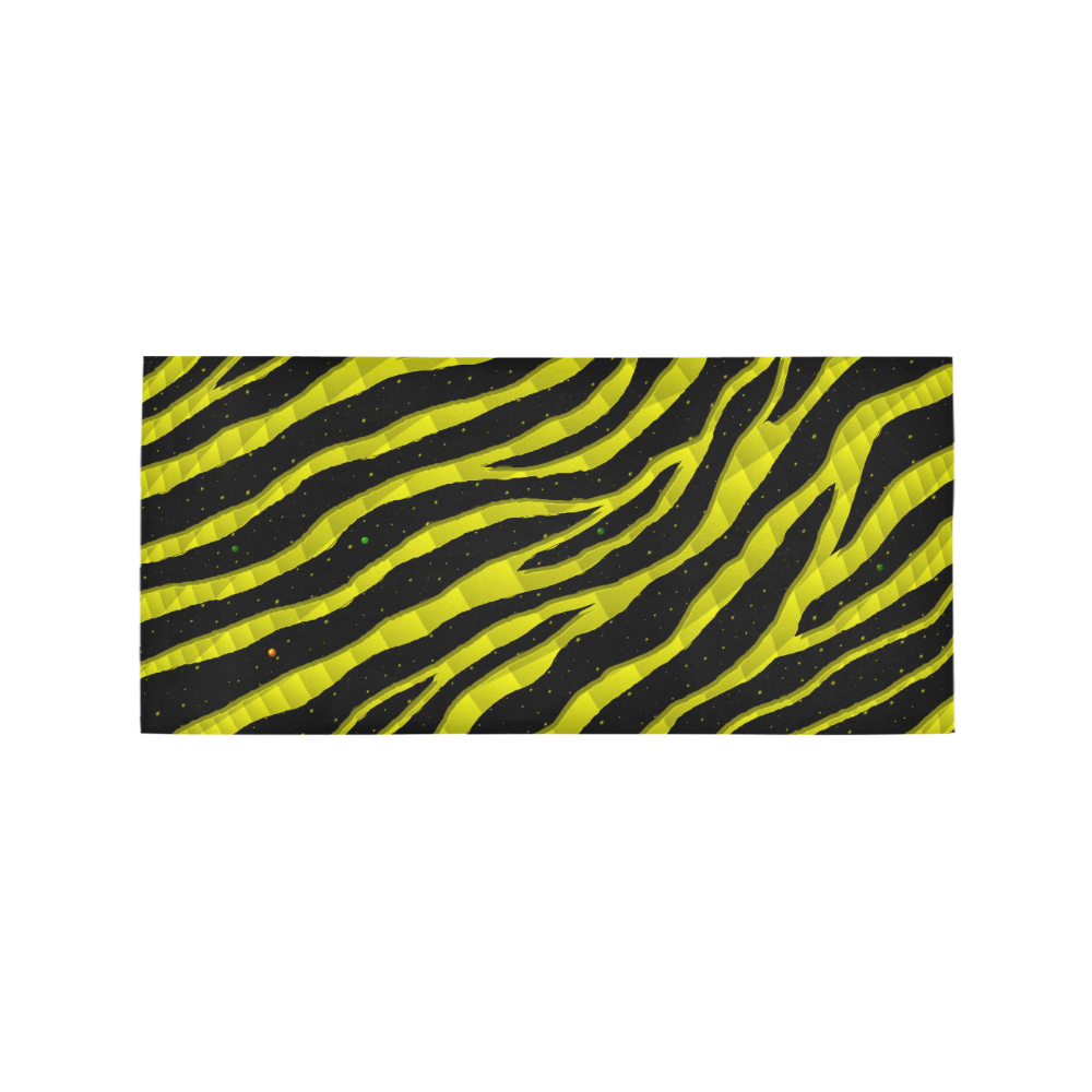 Ripped SpaceTime Stripes - Yellow Area Rug 7'x3'3''