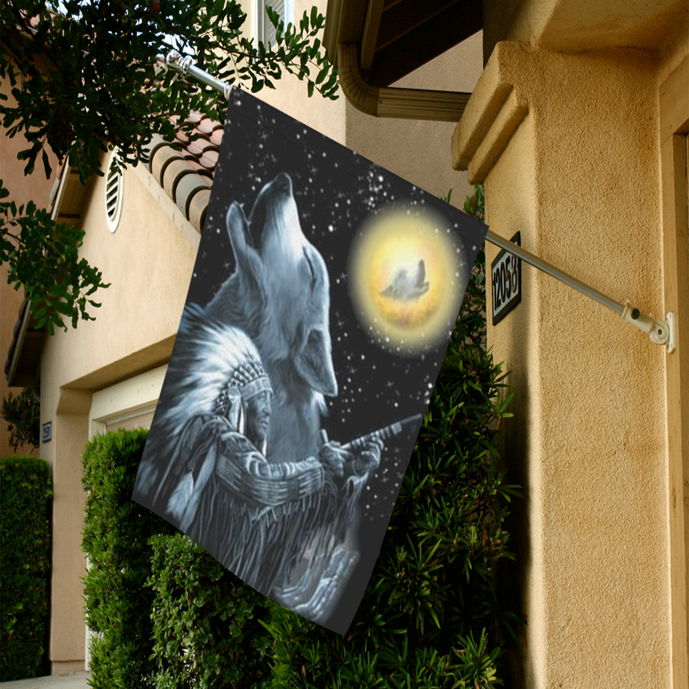 Embrace The Wolf Spirit Garden Flag 28''x40'' （Without Flagpole）