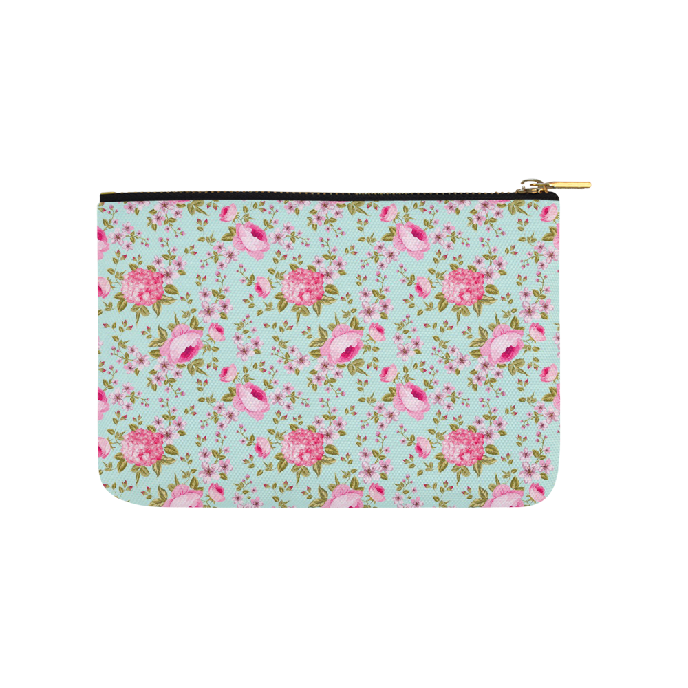 Peony Pattern Carry-All Pouch 9.5''x6''