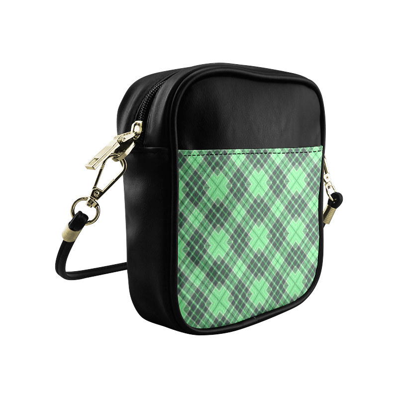 STRIPES LIGHT GREEN Sling Bag (Model 1627)