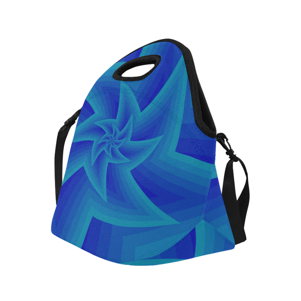 Royal blue star dance Neoprene Lunch Bag/Large (Model 1669)