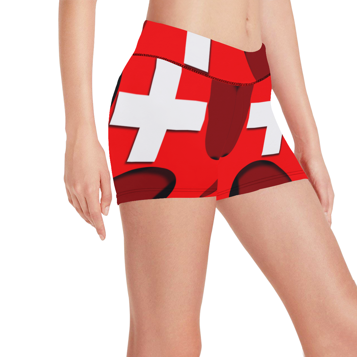 The Flag of Switzerland Women's All Over Print Short Leggings (Model L28)