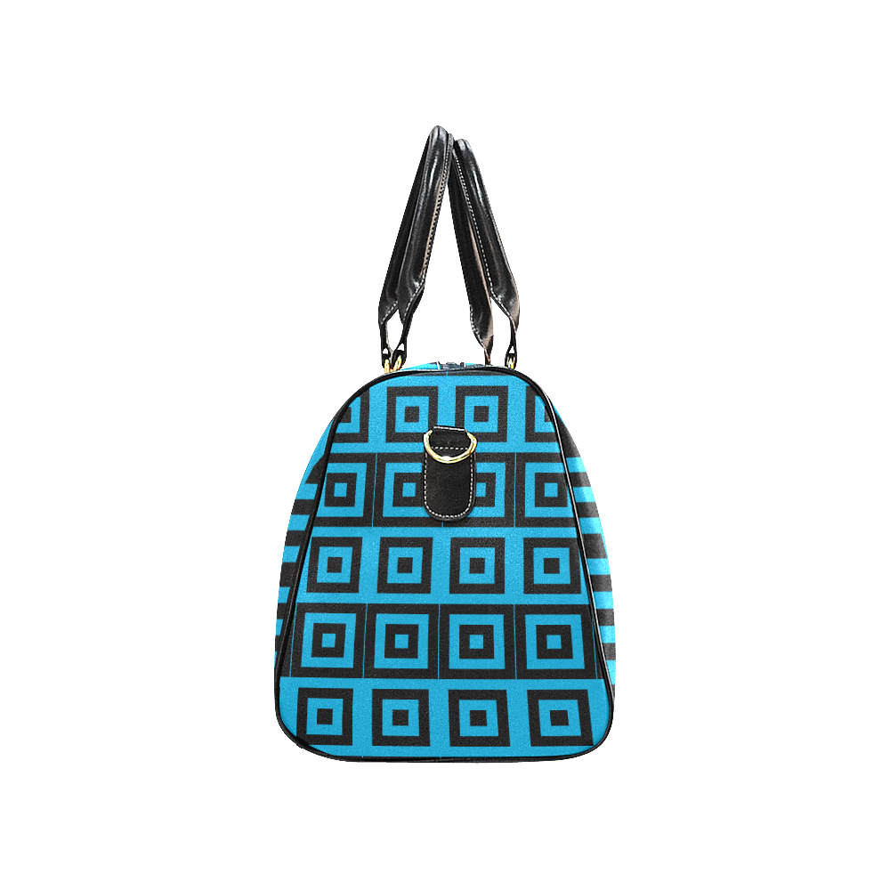 Blue-Black Pattern New Waterproof Travel Bag/Large (Model 1639)