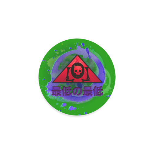 The Lowest of Low Japanese Triangle Skull Logo Round Coaster