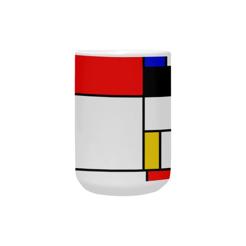 Bauhouse Composition Mondrian Style Custom Ceramic Mug (15OZ)