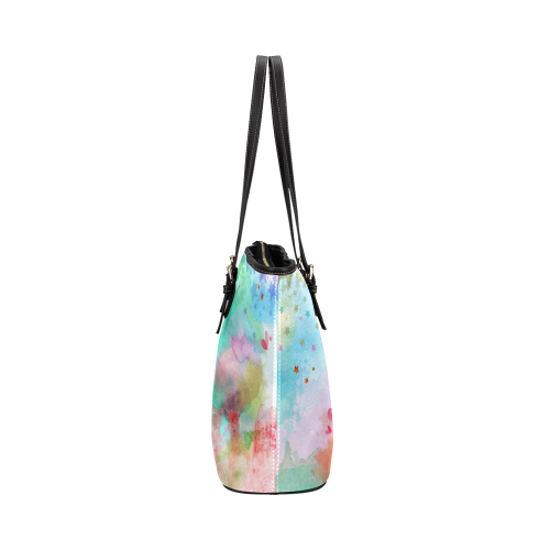 KEEP ON DREAMING - rainbow Leather Tote Bag/Small (Model 1651)