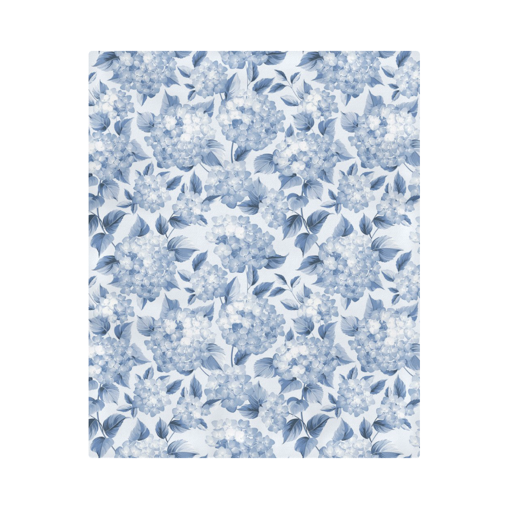 Blue and White Floral Pattern Duvet Cover 86"x70" ( All-over-print)