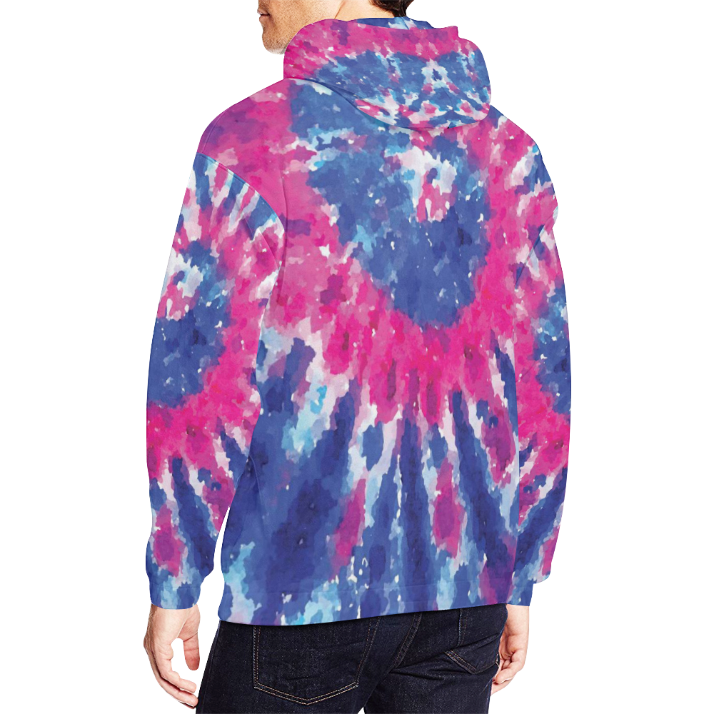 tyedye-pink All Over Print Hoodie for Men (USA Size) (Model H13)