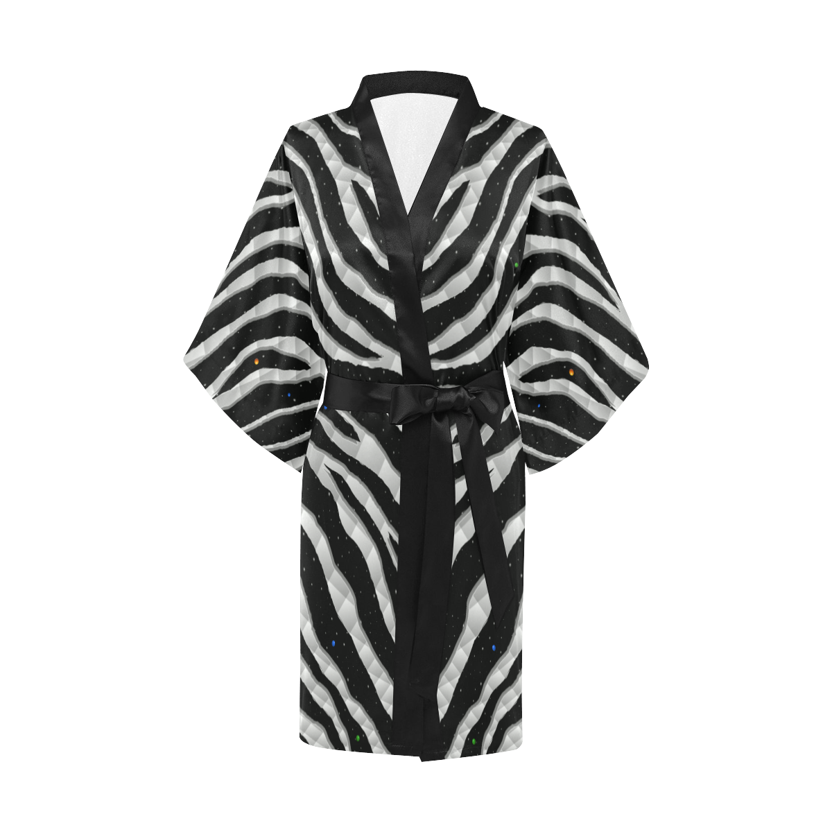 Ripped SpaceTime Stripes - White Kimono Robe