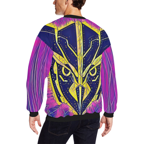 OWLFORMERS ART Men's Oversized Fleece Crew Sweatshirt (Model H18)