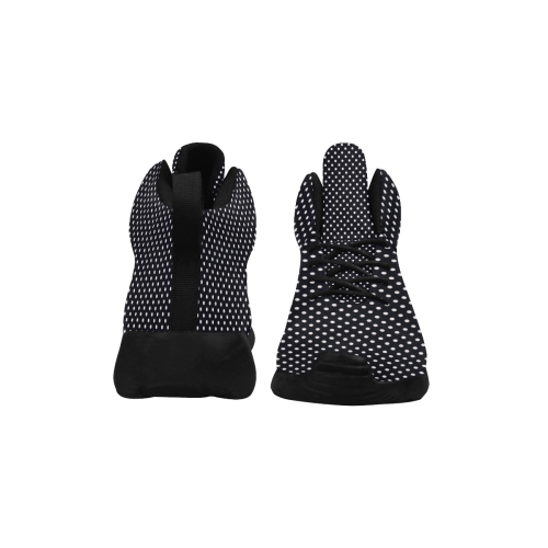 Black polka dots Women's Chukka Training Shoes/Large Size (Model 57502)
