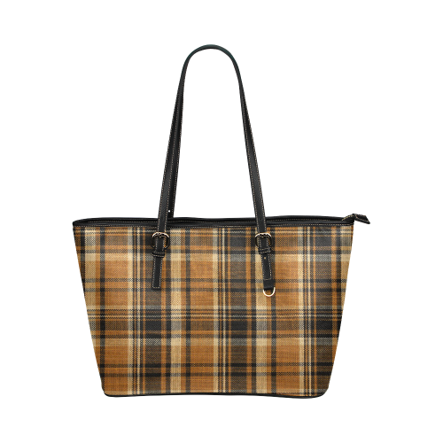 TARTAN DESIGN Leather Tote Bag/Large (Model 1651)