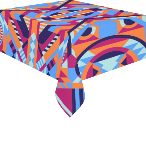Modern Geometric Pattern Cotton Linen Tablecloth 52"x 70"
