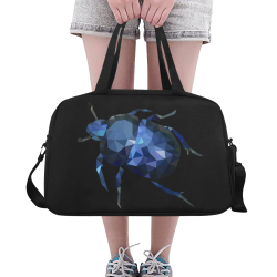 Low poly geometric blue bug Fitness Handbag (Model 1671)