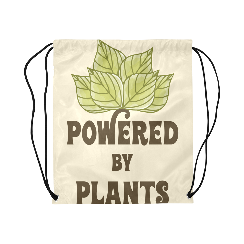 Powered by Plants (vegan) Large Drawstring Bag Model 1604 (Twin Sides)  16.5"(W) * 19.3"(H)