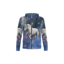 Unicorn and Space All Over Print Full Zip Hoodie for Kid (Model H14)