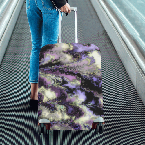 Purple marble Luggage Cover/Medium 22"-25"