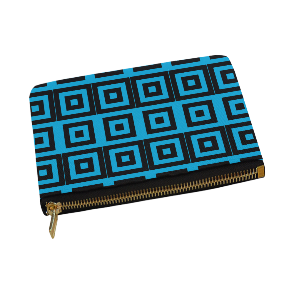 Blue-Black Pattern Carry-All Pouch 12.5''x8.5''