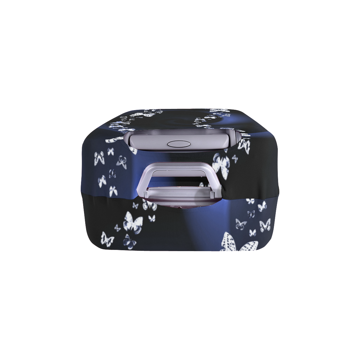 Blue Butterfly Swirl Luggage Cover/Large 26"-28"