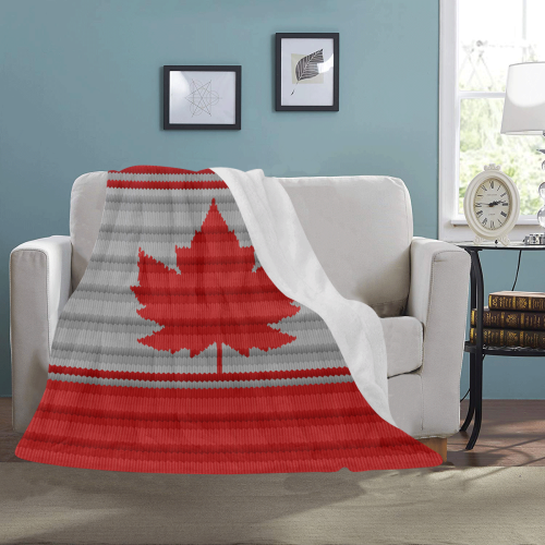 Canada Blankets Winter Knit Canada Print Blankets Ultra-Soft Micro Fleece Blanket 50"x60"