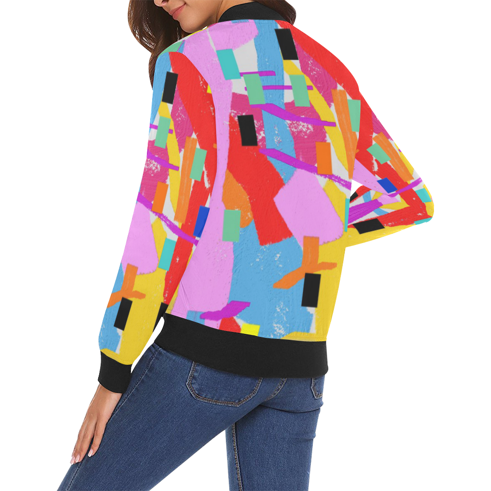 CONFETTI NIGHTS 2A All Over Print Bomber Jacket for Women (Model H19)