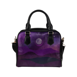 Purple Moon Night Shoulder Handbag (Model 1634)