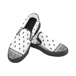 White Bandana Women's Slip-on Canvas Shoes (Model 019)