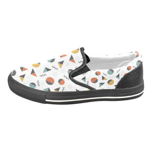 Geo Cutting Shapes Women's Slip-on Canvas Shoes/Large Size (Model 019)