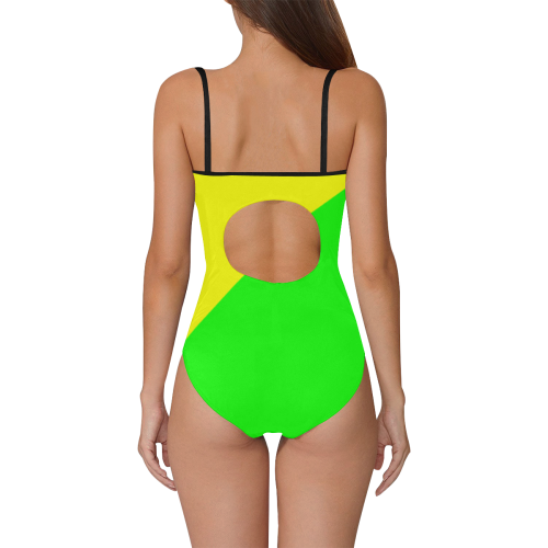 Bright Neon Yellow and Green Strap Swimsuit ( Model S05)