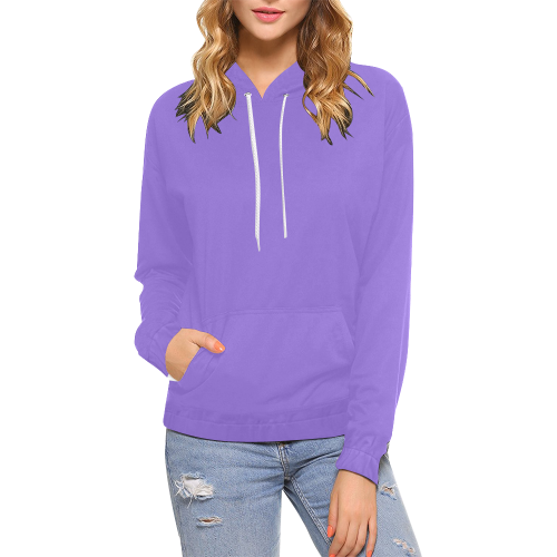 color medium purple All Over Print Hoodie for Women (USA Size) (Model H13)