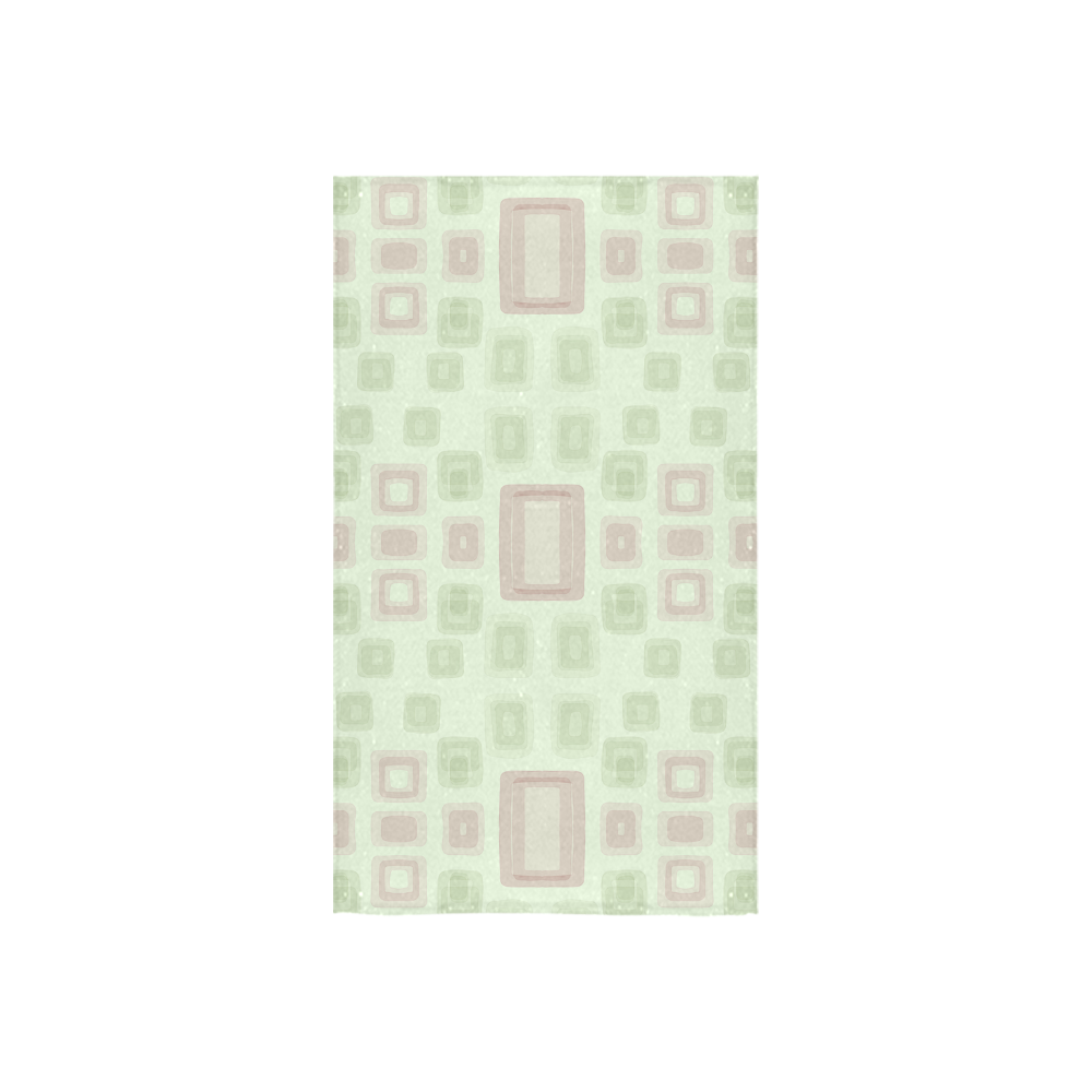 Green and Pink squares - back to 70's pattern Custom Towel 16"x28"