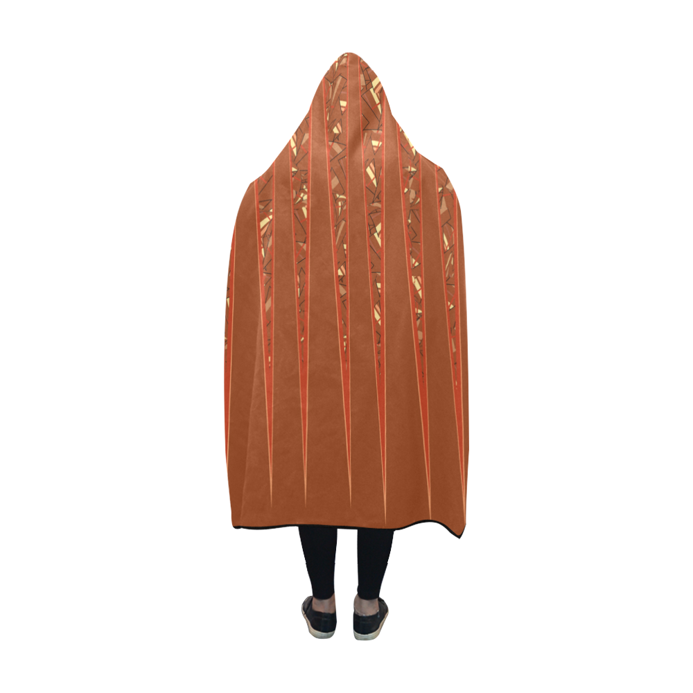 Chocolate Brown Sienna Spikes Hooded Blanket 60''x50''