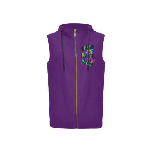 Break Dancing Colorful / Purple All Over Print Sleeveless Zip Up Hoodie for Women (Model H16)