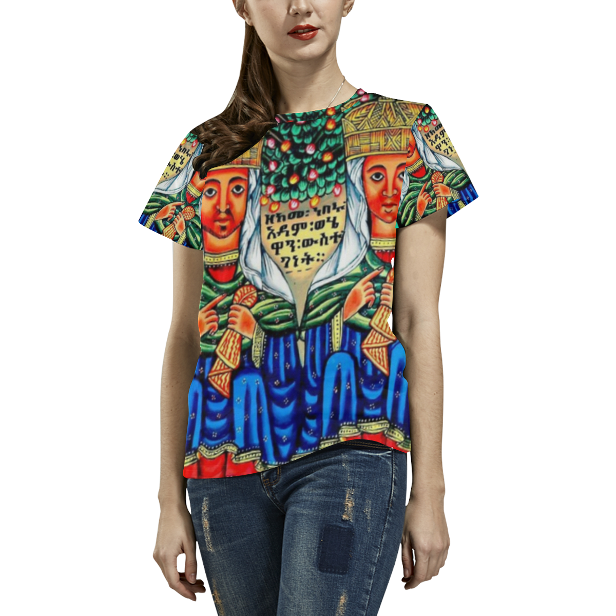 Eddie Toni women's T-shirt All Over Print T-Shirt for Women (USA Size) (Model T40)