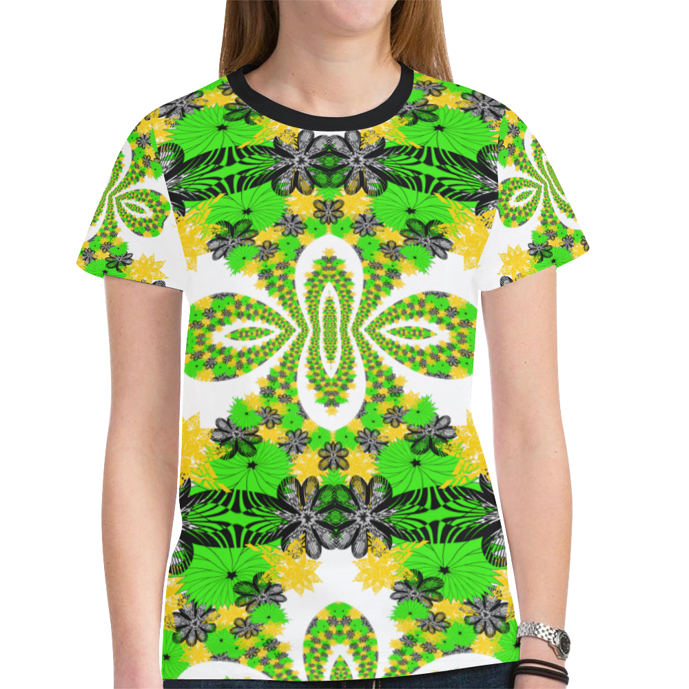 abstract bouquet pattern New All Over Print T-shirt for Women (Model T45)