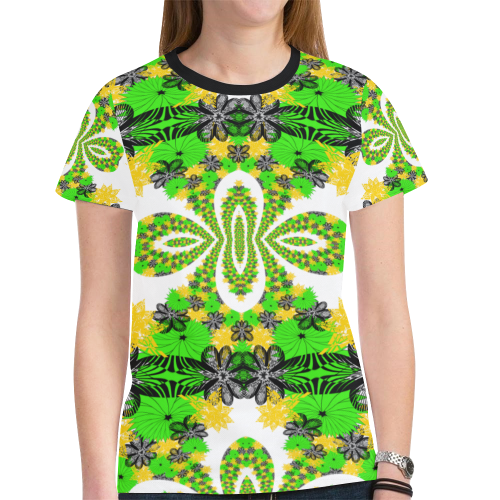 abstract bouquet pattern New All Over Print T-shirt for Women (Model T45)