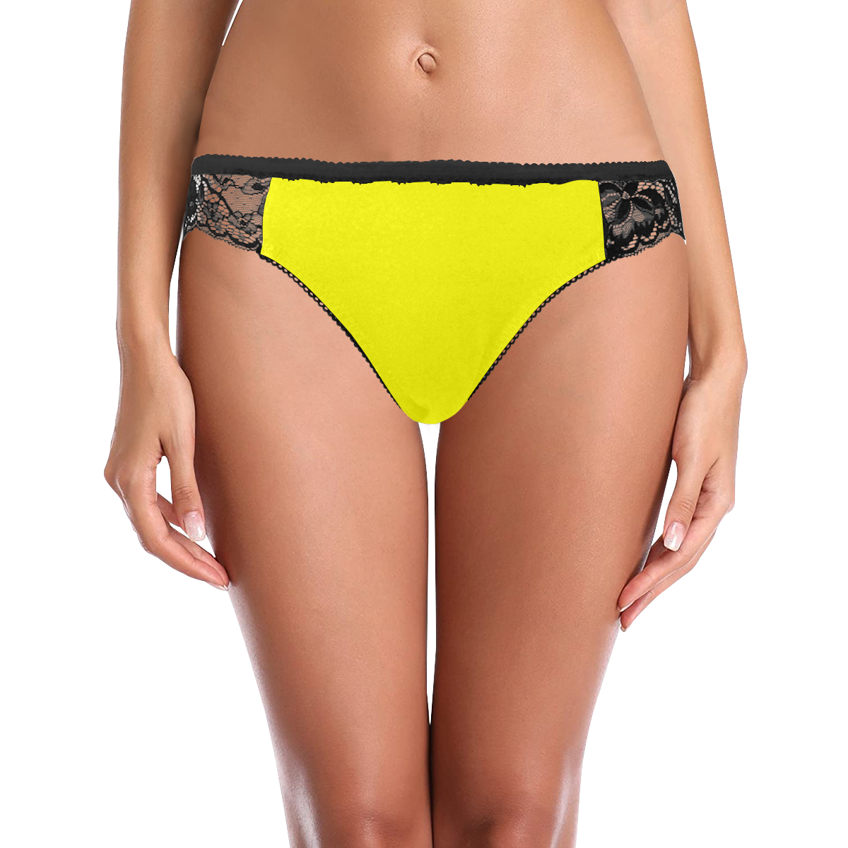 color yellow Women's Lace Panty (Model L41)