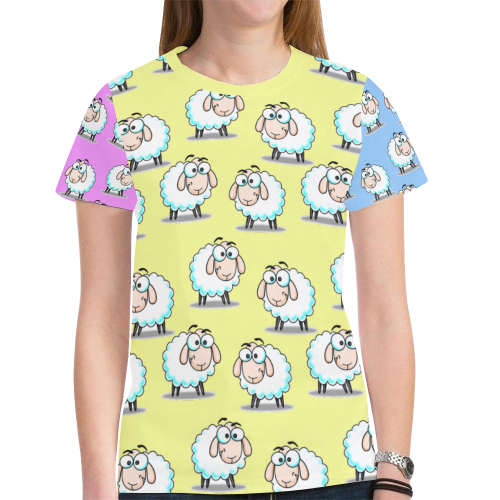 Sheep New All Over Print T-shirt for Women (Model T45)