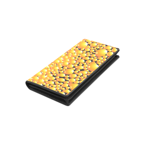yellow bubble Women's Leather Wallet (Model 1611)