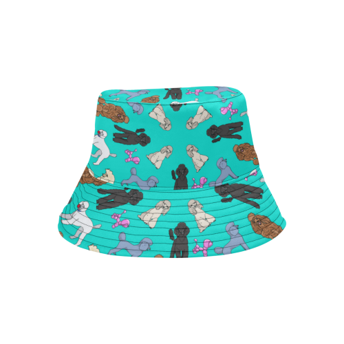 poodles~ aqua All Over Print Bucket Hat