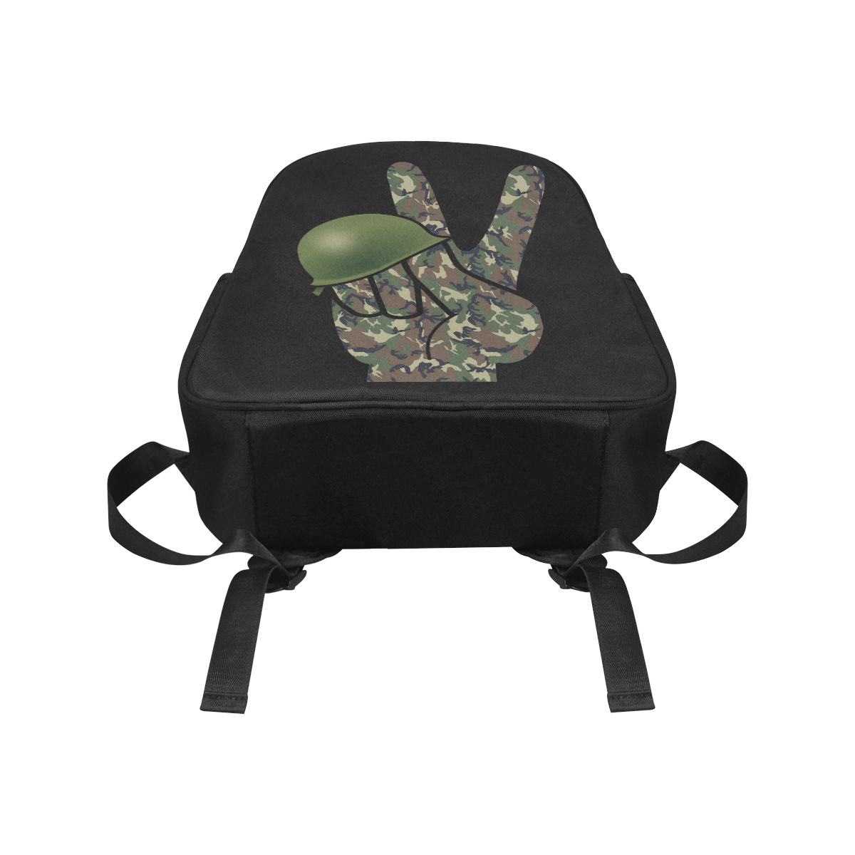 Forest Camouflage Peace Sign Multi-Pocket Fabric Backpack (Model 1684)