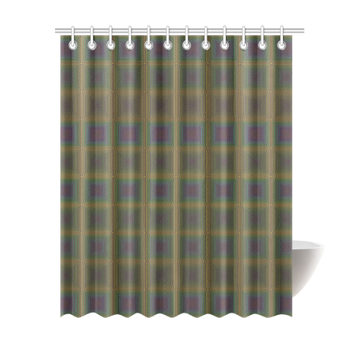 Pale purple golden multicolored multiple squares Shower Curtain 69"x84"