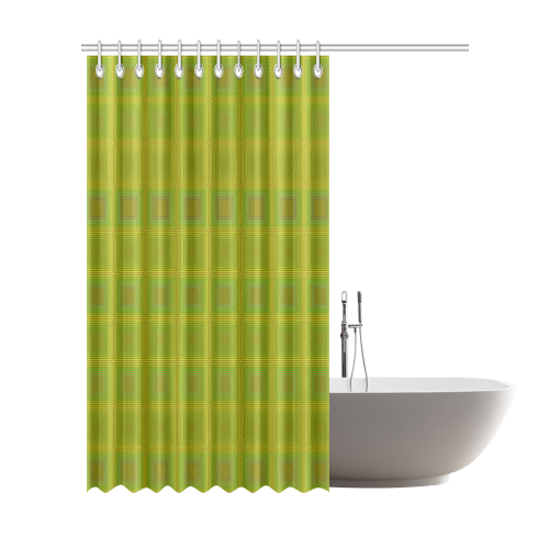 Olive green gold multicolored multiple squares Shower Curtain 72"x84"