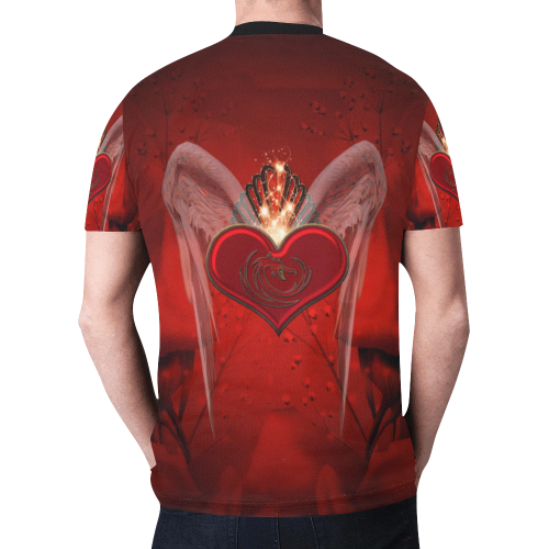 Heart with wings New All Over Print T-shirt for Men (Model T45)