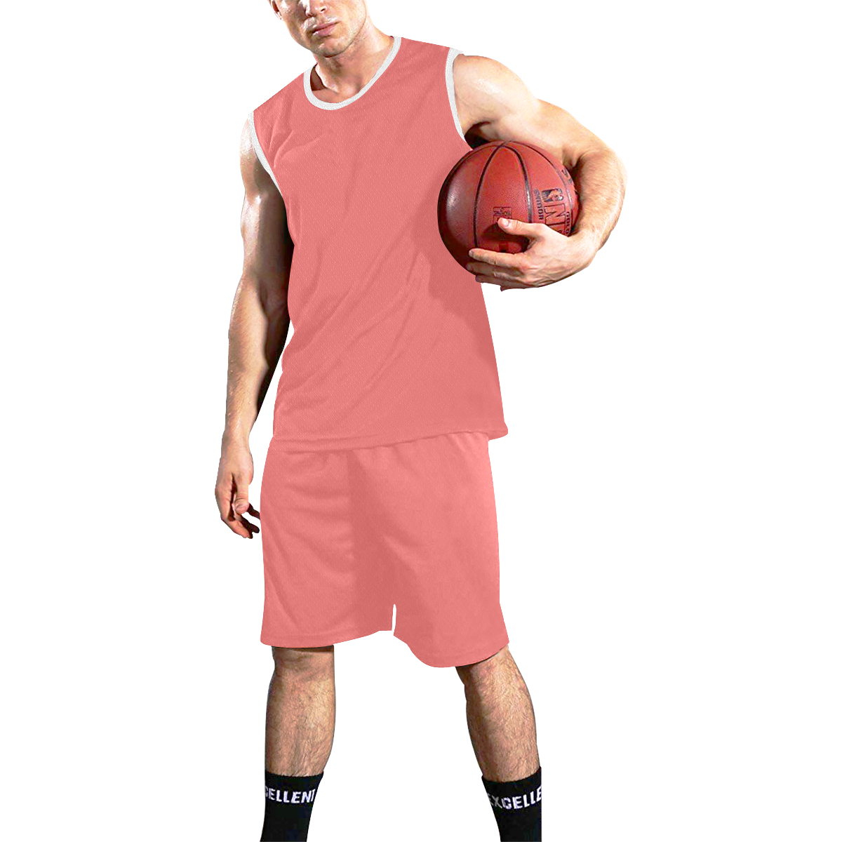 color light red All Over Print Basketball Uniform